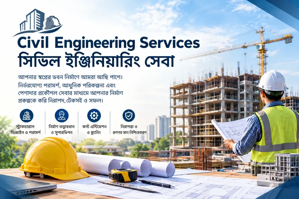 civil engineering services blueprint banner